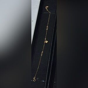 18k real gold stamp Au750 Elegant Gold Heart Bracelet.